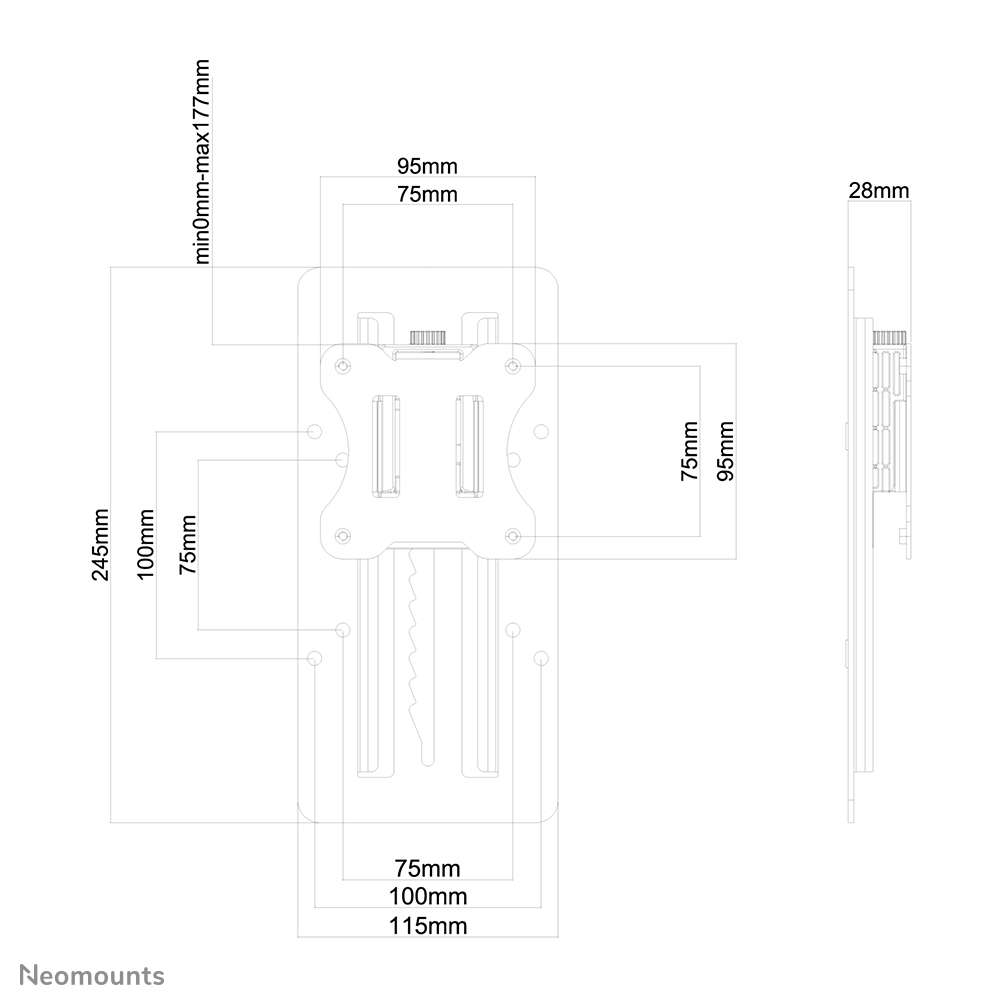 Neomounts FPMA-LIFT100 - Montagekomponente (verstellbarer Höhenadapter), Ansicht 4