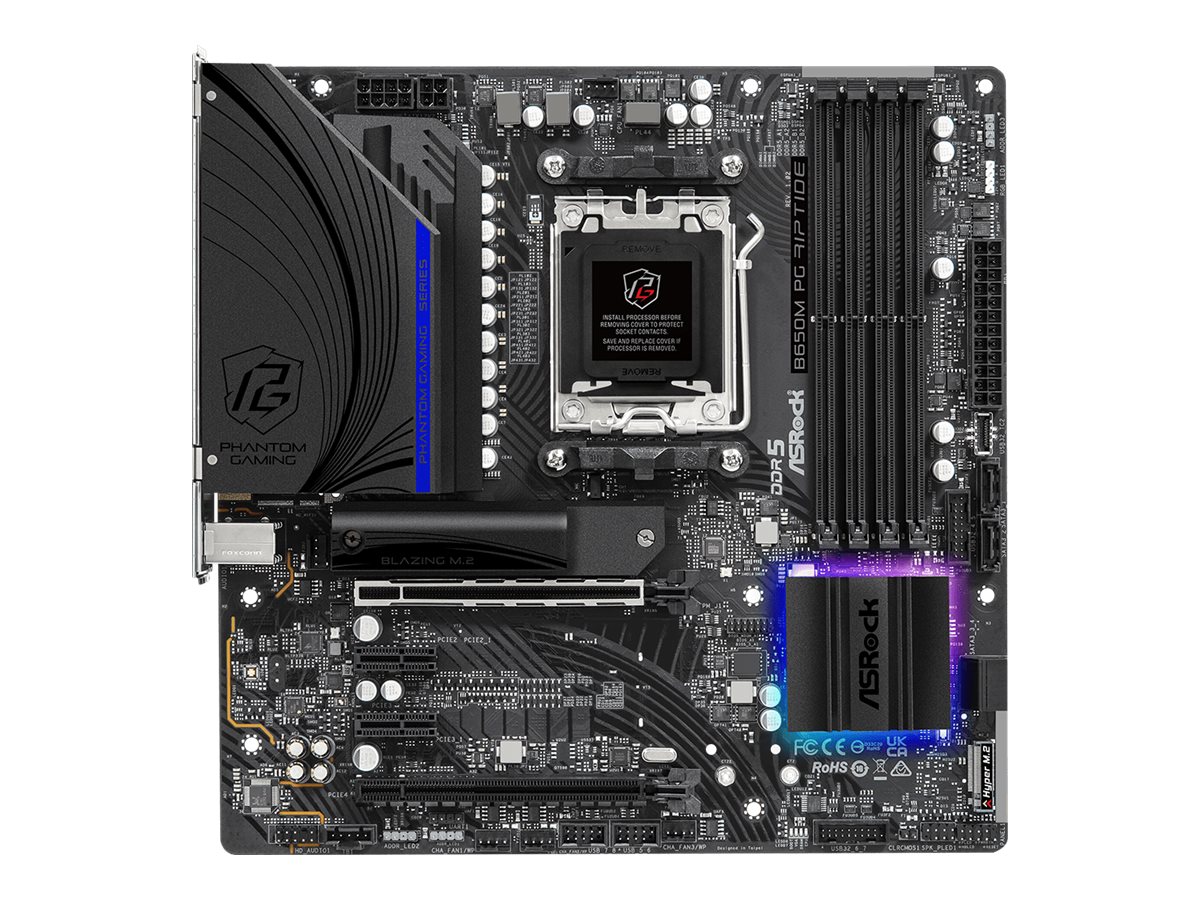 ASRock B650M PG Riptide - Motherboard - micro ATX - Socket AM5 - AMD B650 Chipsatz - USB 3.2 Gen 1, USB 3.2 Gen 2, USB-C