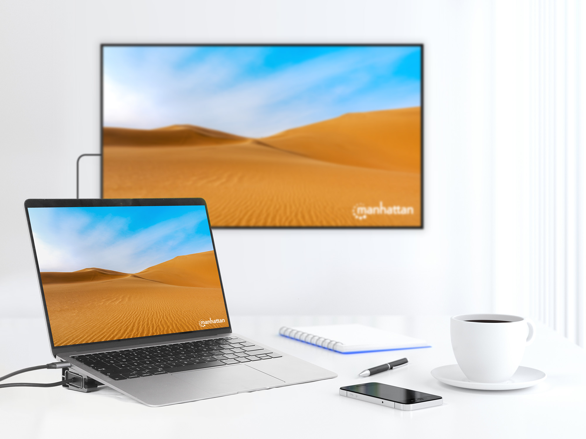 Manhattan 10-in-1 4K USB-C PD Dockingstation 2xHDMI, Ansicht 4
