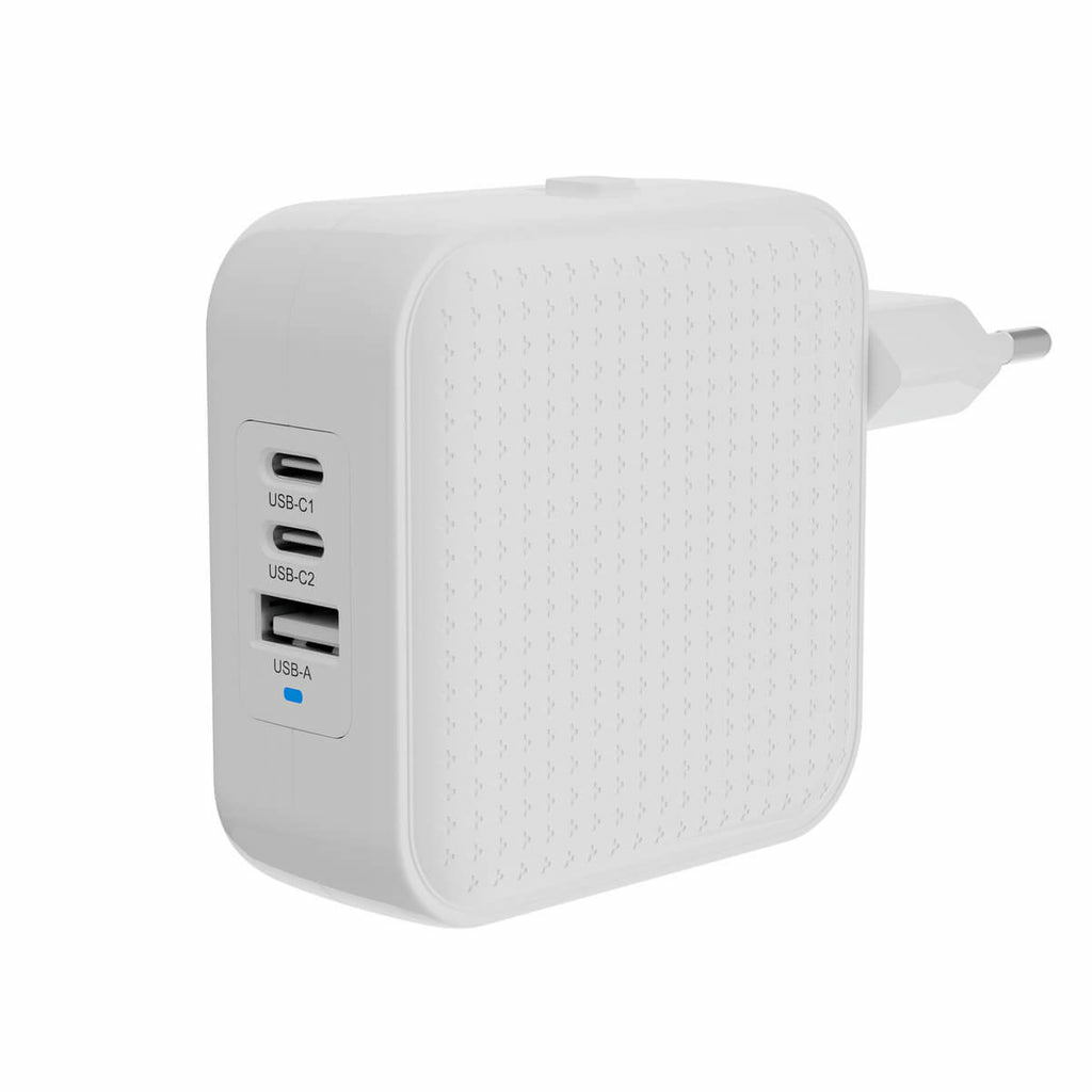 Targus HyperJuice - Netzteil - GaN - 70 Watt - Quick Charge 3.0, Power Delivery 3.0 + PPS - 3 Ausgabeanschlussstellen - Weiß, Ansicht 2