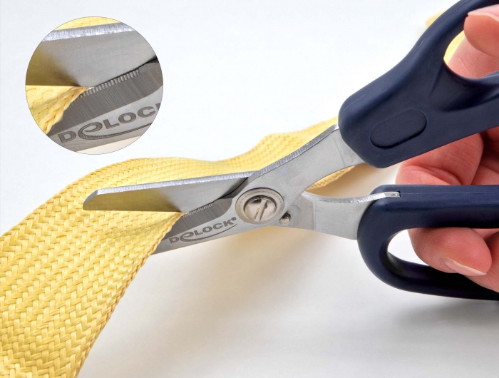 Delock Glasfaserschere für Fasern aus Aramid - Erwachsener - Figurenschnitt - Einzelbild - Blau - Silber - Stahl, Ansicht 4