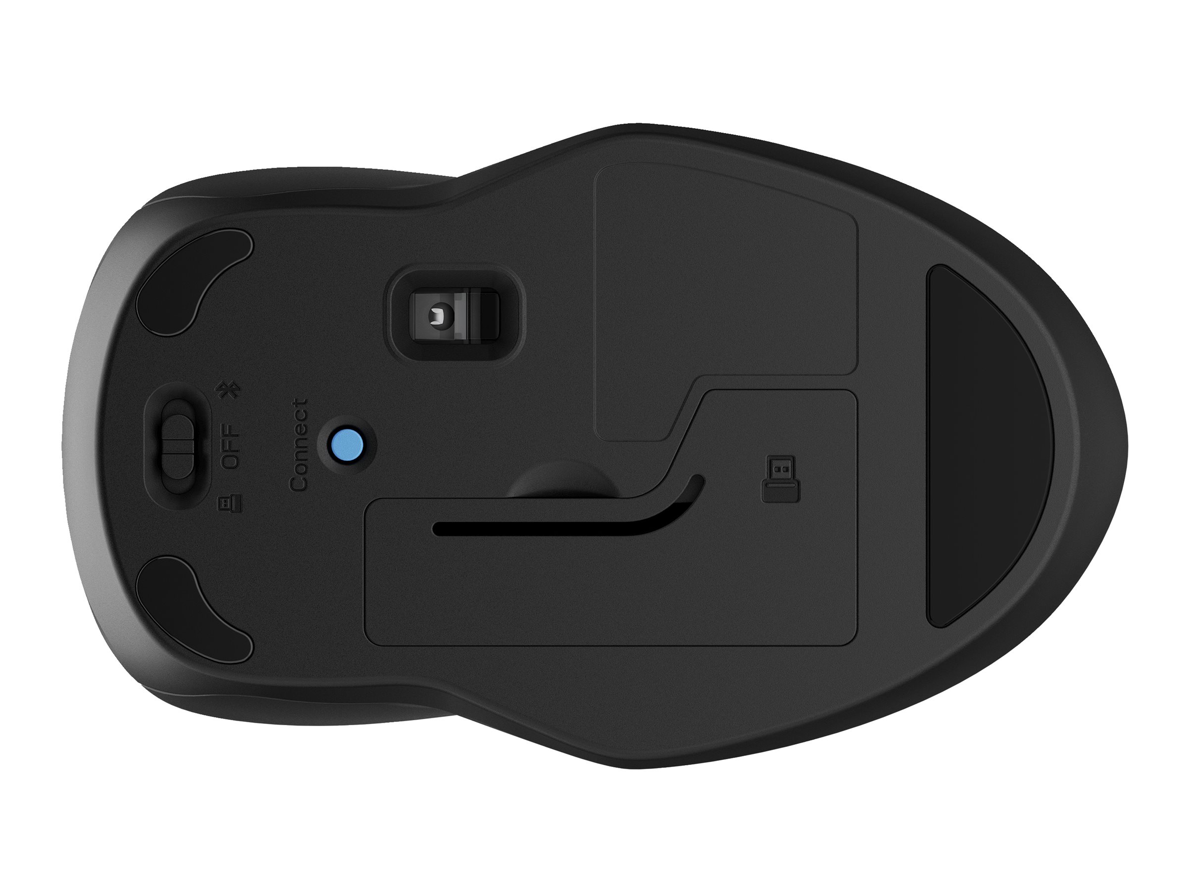 HP 255 - Maus - dual mode - optisch - 3 Tasten - kabellos - 2.4 GHz Bluetooth - kabelloser Empfänger (USB)