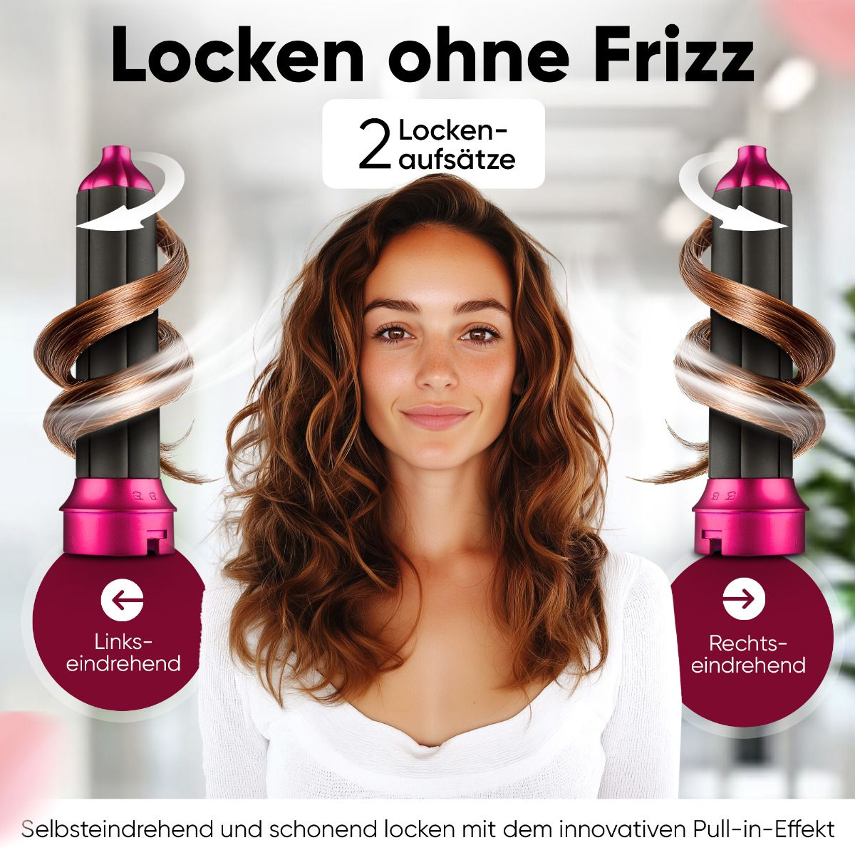 Clatronic Warmluft-Lockenbürste PC-HAS 3132 grau-pink, Ansicht 3