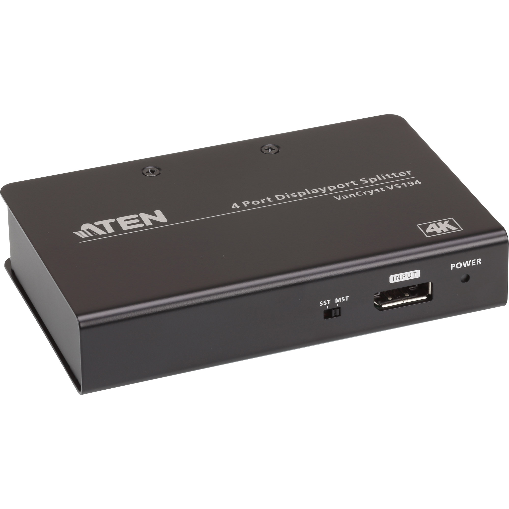 ATEN 4-Port True 4K DisplayPort Splitter - DisplayPort - 4x DisplayPort - 4096 x 2160 Pixel - Schwarz - Metall - 4K Ultra HD