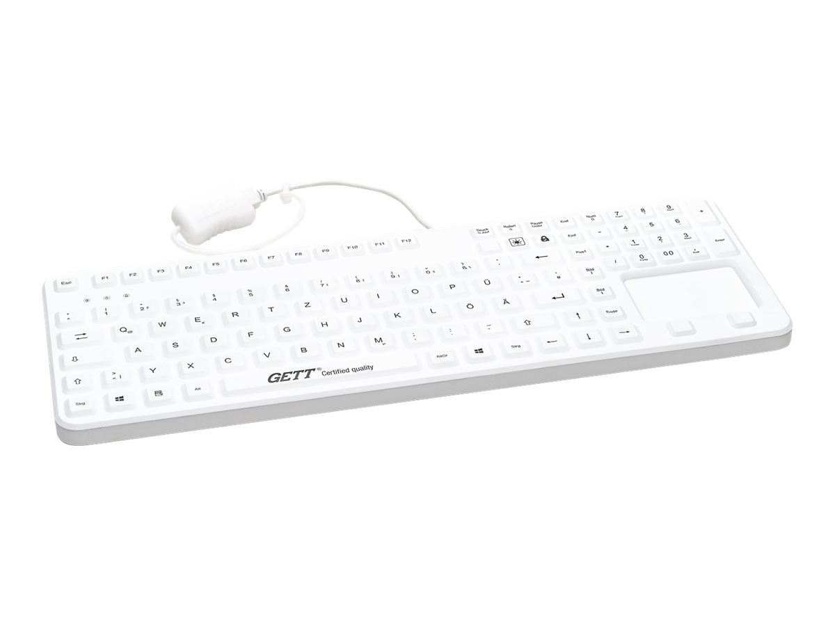 GETT CleanType Prime Touch+ TKG-109-GCQ-PR-TOUCH-KGEH-WHITE-IP68-MAG-BACKL-USB-CH - TL: Schweiz, QWERTZ, Ansicht 3