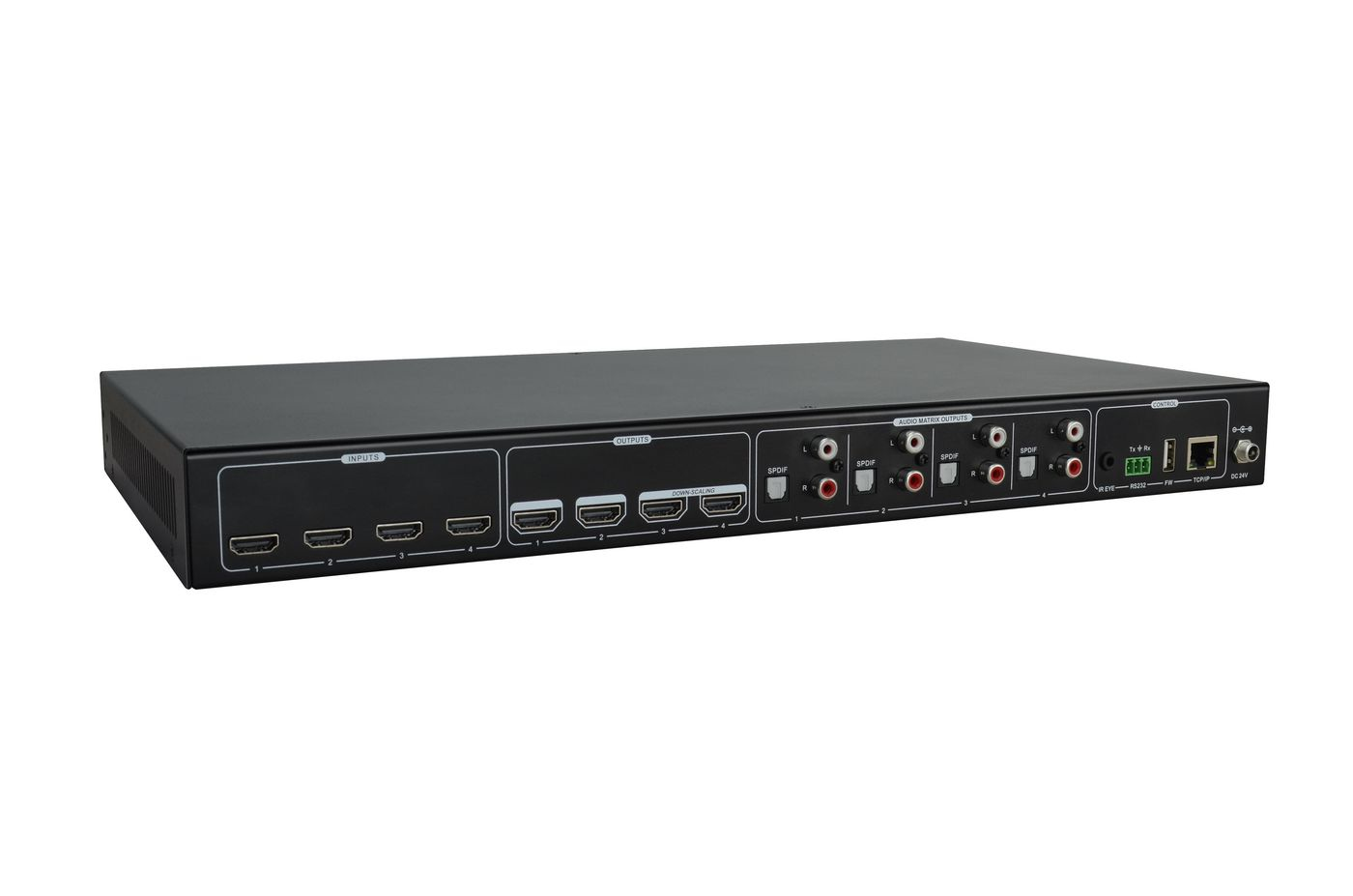 VivoLink VLHDMIMAT4X4 - AV-Matrix-Umschalter - 3840 x 2160 Pixel - 18 Gbit/s - 10,100,1000 Mbit/s - Schnelles Ethernet, Ansicht 3