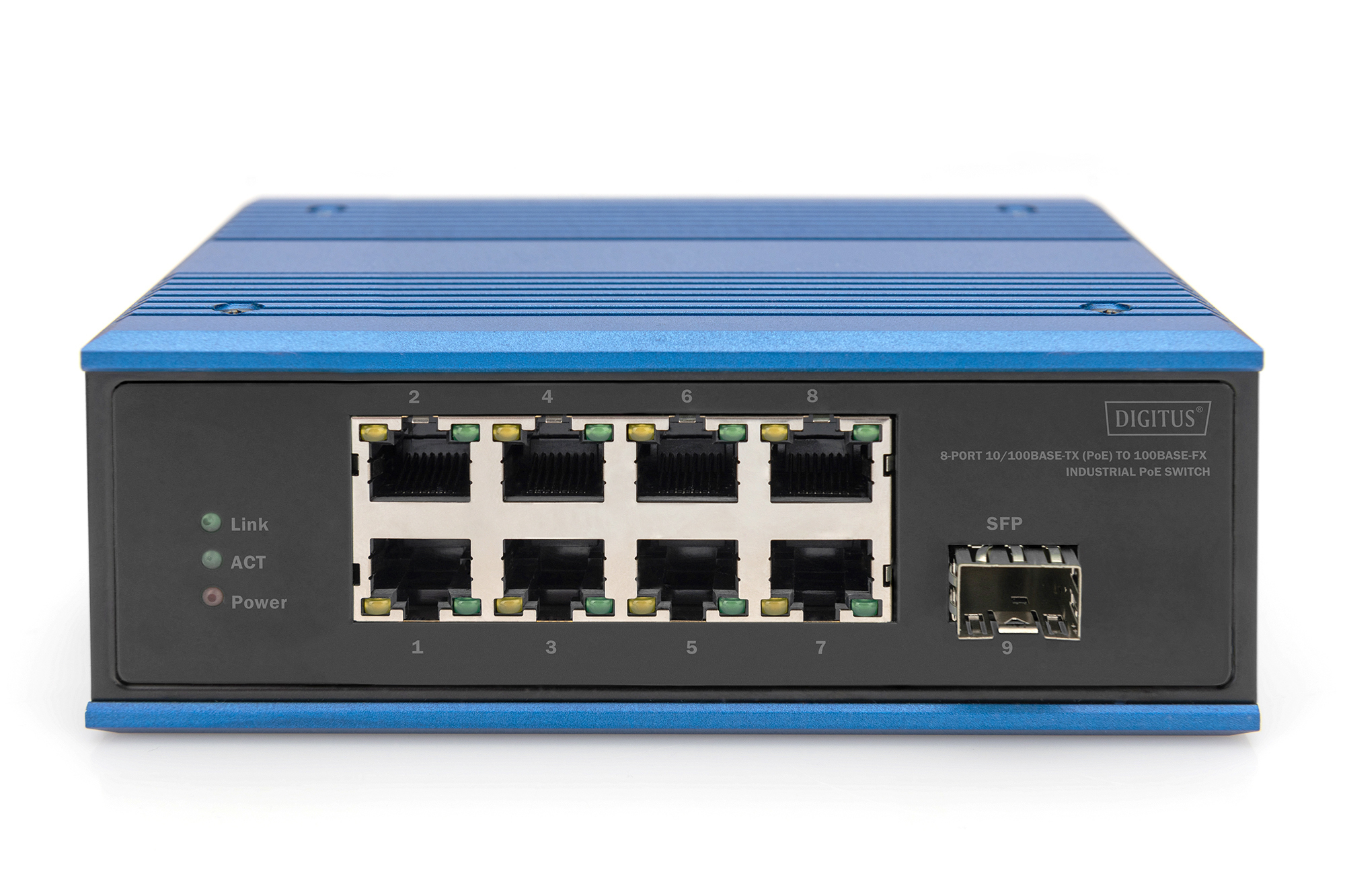 DIGITUS Industrial Ethernet Switch 8-Port 10/100Base-TX DC 48-57V - Switch - 0,1 Gbps, Ansicht 3