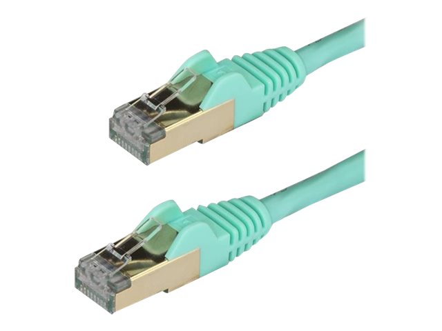 StarTech.com 7.5m CAT6A Ethernet Cable, 10 Gigabit Shielded Snagless RJ45 100W PoE Patch Cord, CAT 6A 10GbE STP Network Cable w/Strain Relief, Aqua, Fluke Tested/UL Certified Wiring/TIA - Category 6A - 26AWG (6ASPAT750CMAQ) - Patch-Kabel - RJ-45 (M) ...