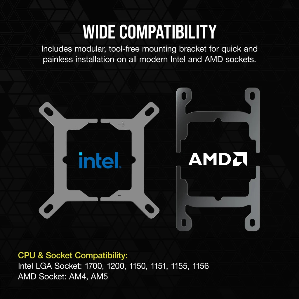 Corsair iCUE Link H100I RGB - Prozessor-Flüssigkeitskühlsystem - Kühlergröße: 240 mm - (für: LGA1156, LGA1155, LGA1150), Ansicht 4