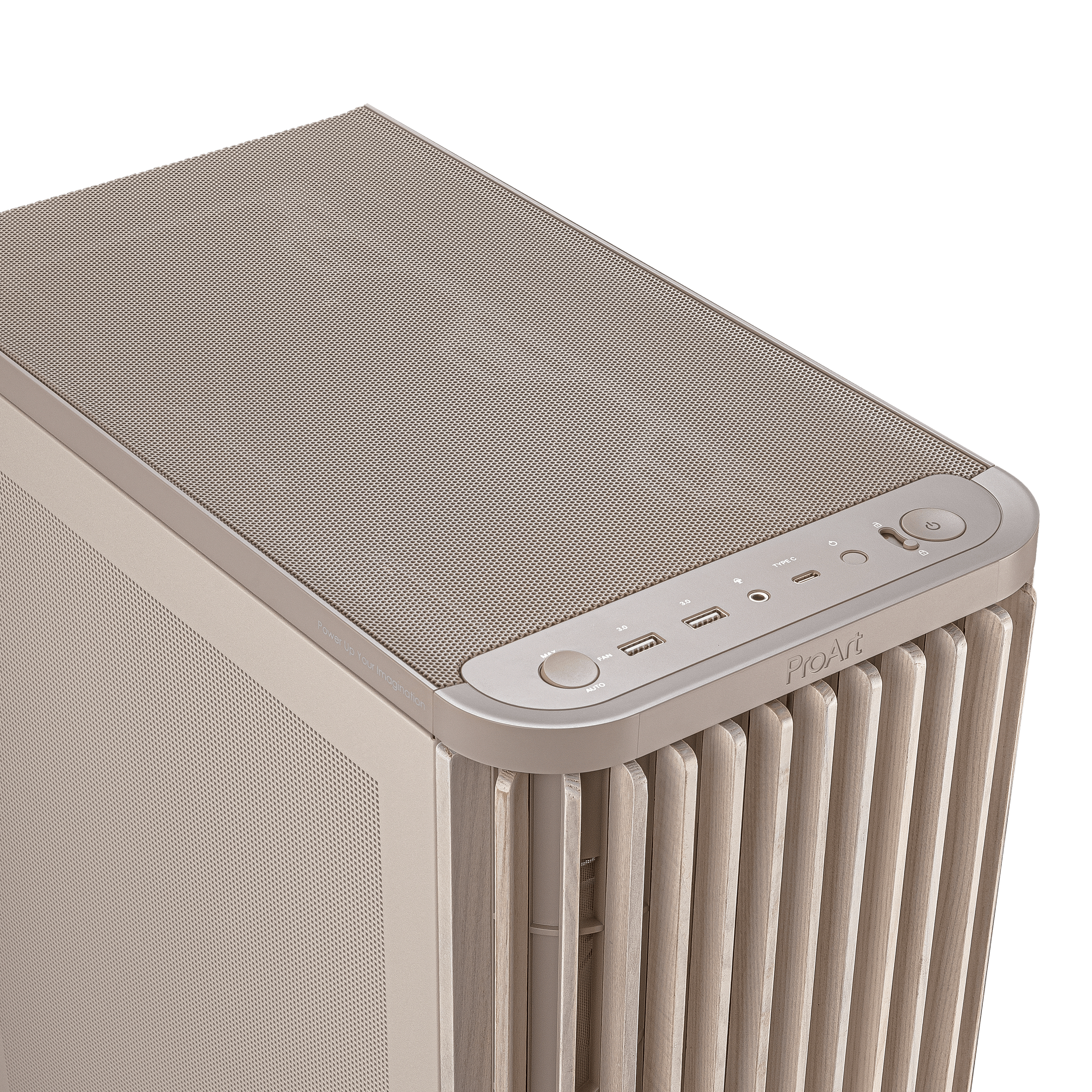 ASUS Geh ProArt Pa401 Wood Mesh Pwm beige - Gehäuse - ATX - Midi/Minitower - ATX, Ansicht 2