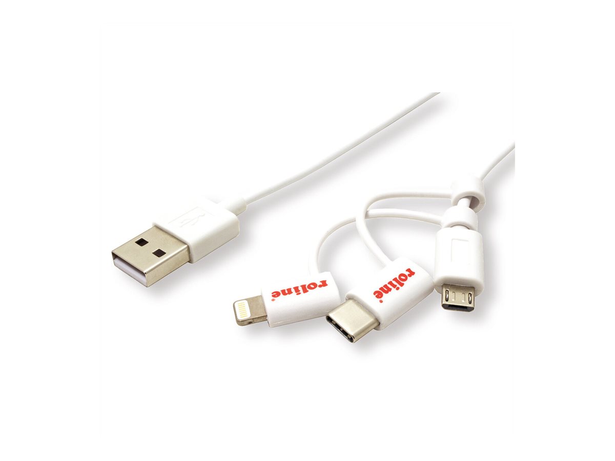 ROLINE USB-Kabel - USB (M) zu Lightning/Micro-USB Type B/USB-C (M)