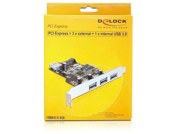 Delock PCI Express Card > 3 x external + 1 x internal USB 3.0, Ansicht 3