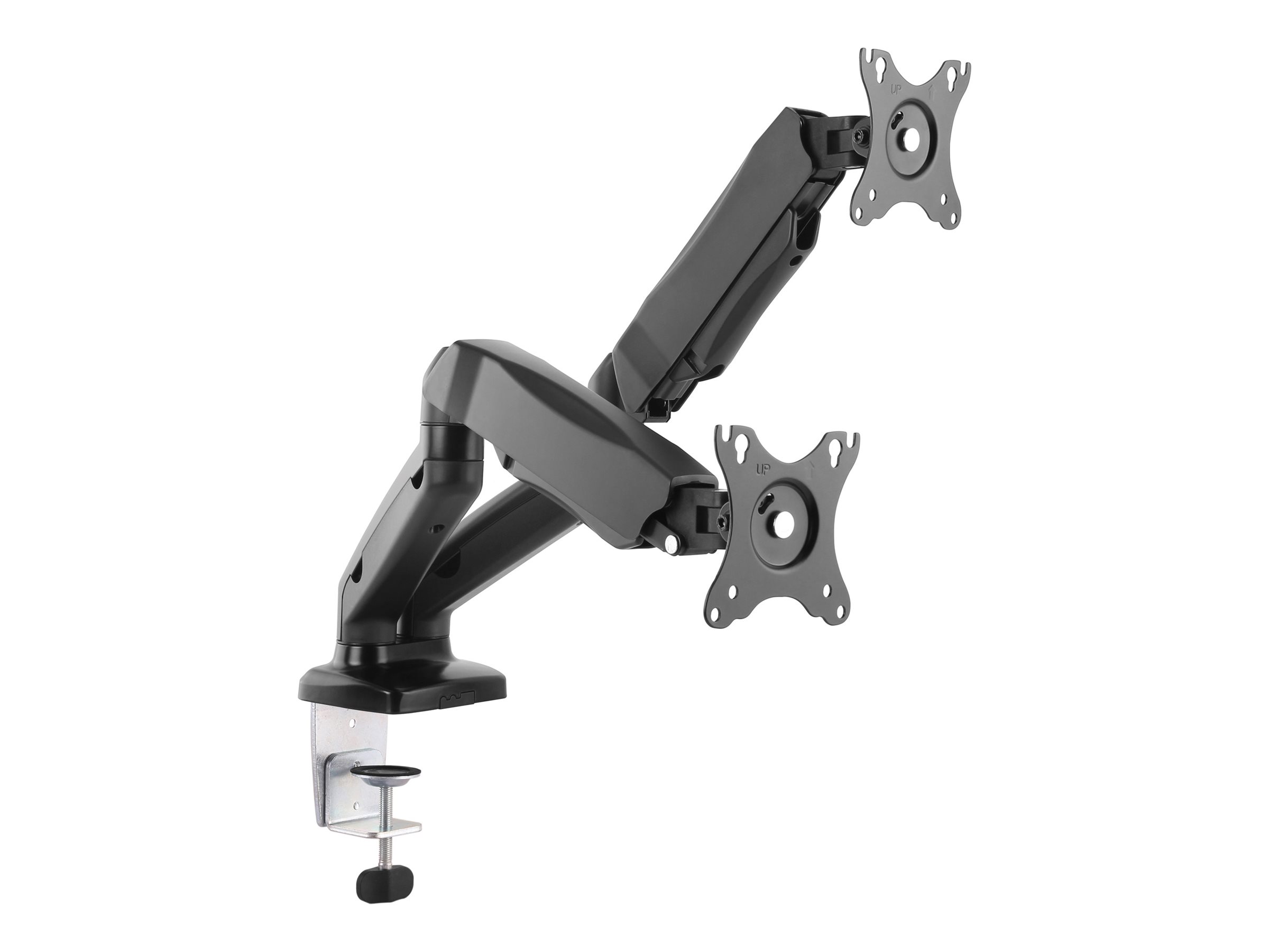 Equip Befestigungskit (Klammer, Tischplattenbohrung) - Gasfeder - für 2 LCD displays / curved LCD displays - interaktiv - Kunststoff, Aluminium - Schwarz - Bildschirmgröße: 43.2-81.3 cm (17"-32")