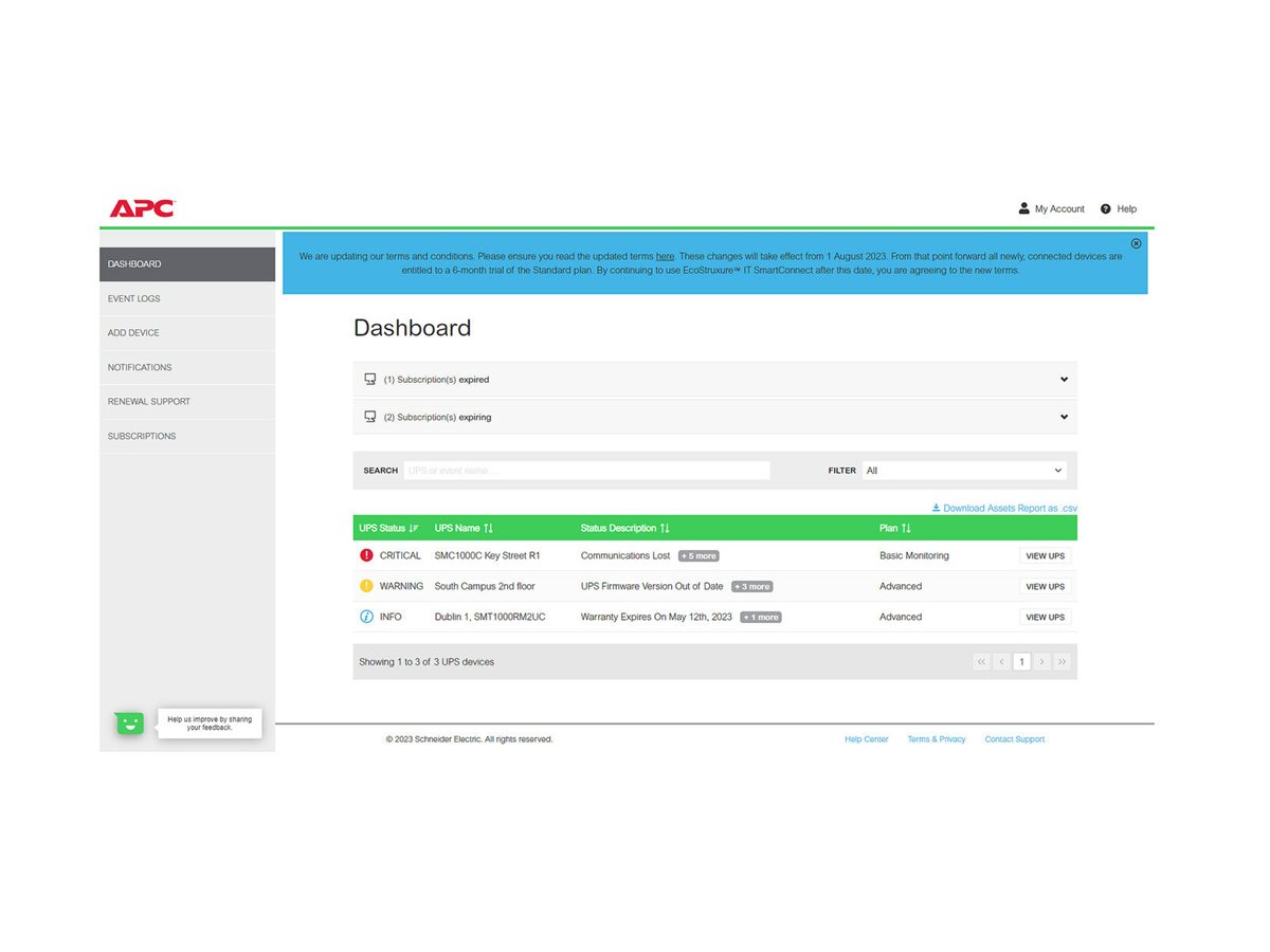APC SmartConnect Advanced Plan - Abonnement-Lizenz (3 Jahre)