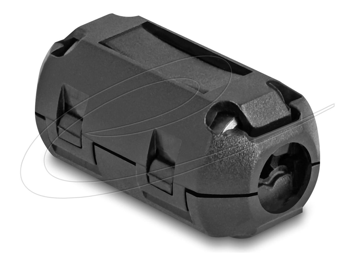 Delock Ferritleiste - für Rundkabel bis 7 mm - Schwarz (Packung mit 2)