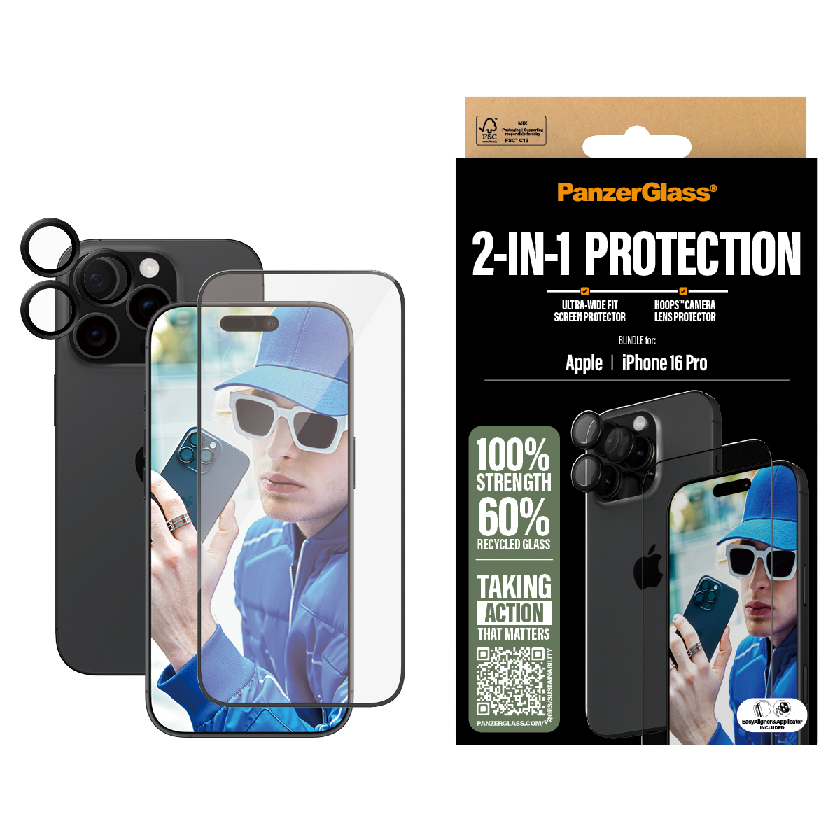 PanzerGlass 2-in-1 Schutz - Schutzkit Display/Objektiv für Handy, Ansicht 4