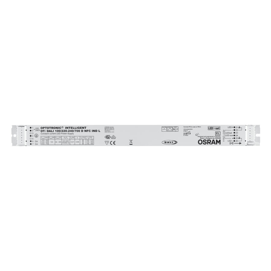 Osram OTi DALI 100/220…240/700 D NFC IND L - 100000 h - -40 - 65 °C - 198 - 264 V - 50/60 Hz - 5 A - 30 mm, Ansicht 4