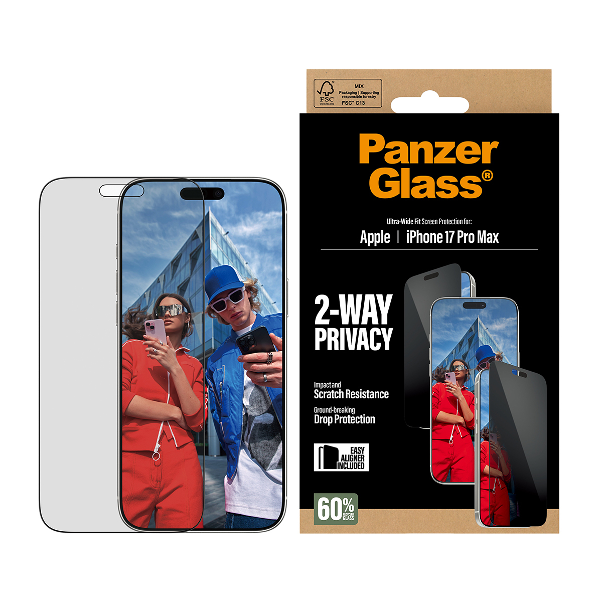 PanzerGlass Privacy - Bildschirmschutz für Handy - 159,27 x 73,85 mm, Ansicht 4