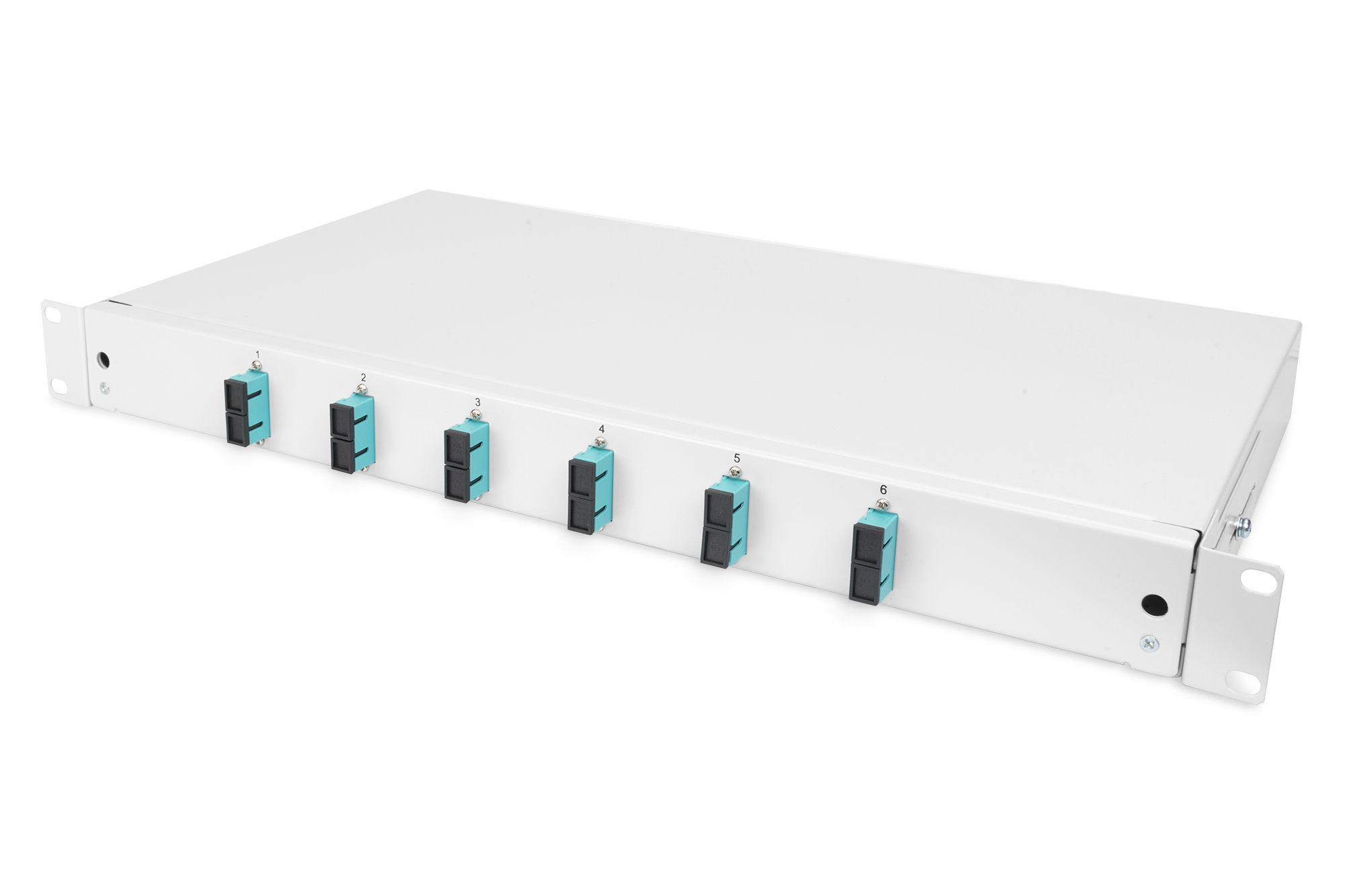 DIGITUS LWL-Spleißbox, 1HE, bestückt, 6x SC DX, OM3, Ansicht 2