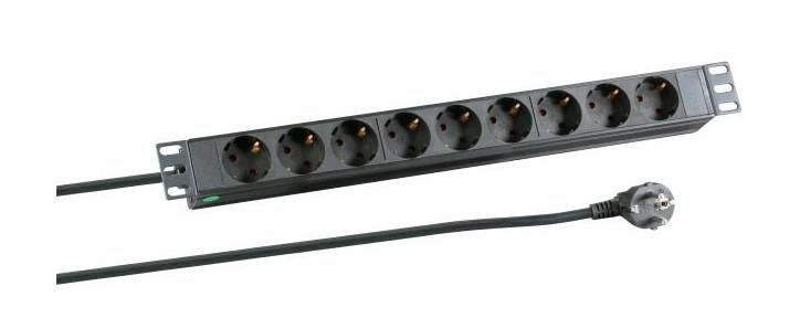 MicroConnect Steckdosenleiste (Rack - einbaufähig) - 4000 Watt - Eingang Stromversorgung - Ausgangsanschlüsse: 8, Ansicht 3