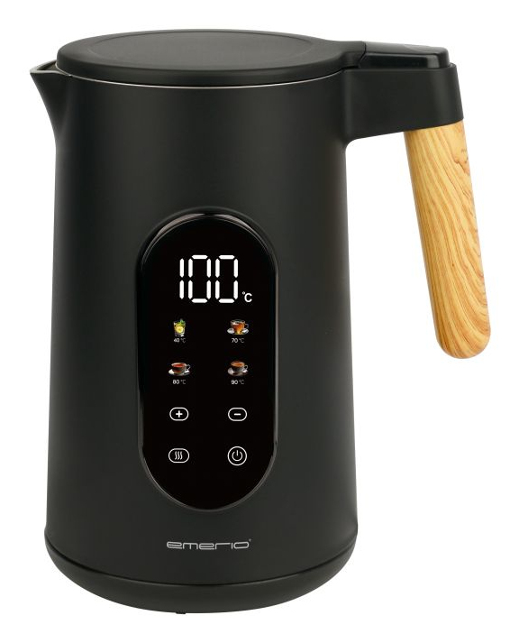 Emerio Wasserkocher 1.7 l Holzgriff schnurlos Digit.Disp., Ansicht 2