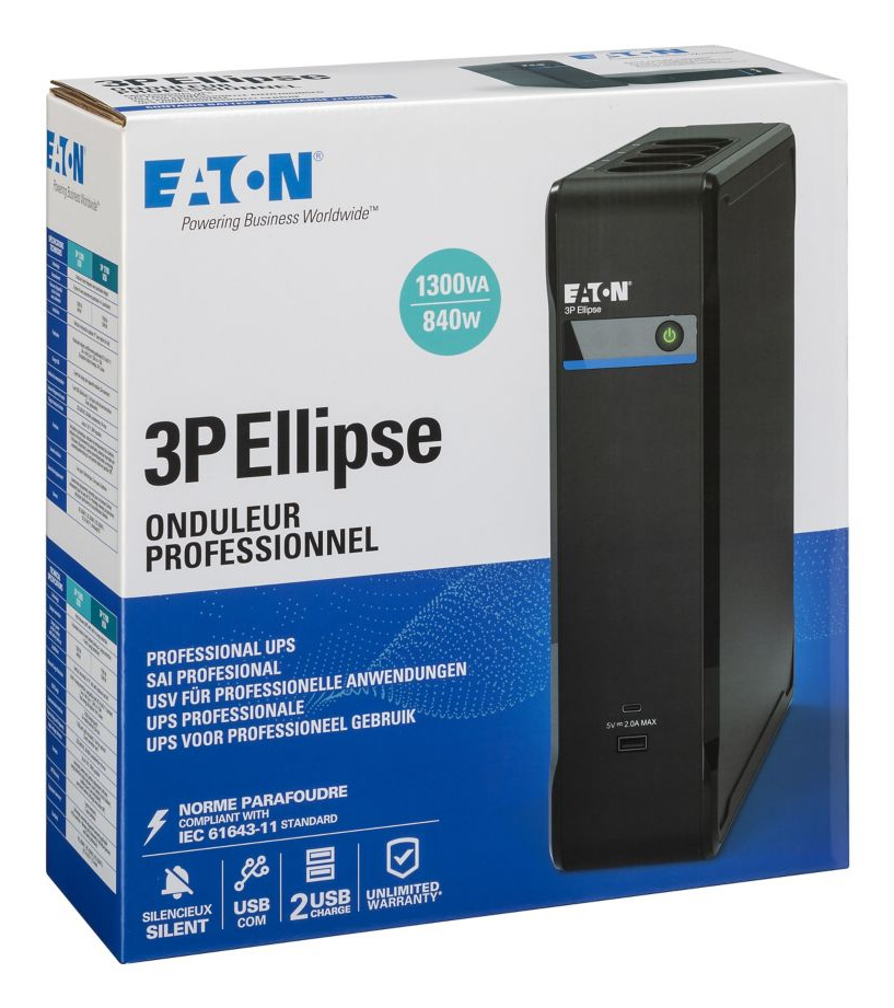 Eaton 3P Ellipse 1300 USB DIN/IT - USV - Wechselstrom 220-240 V, Ansicht 3