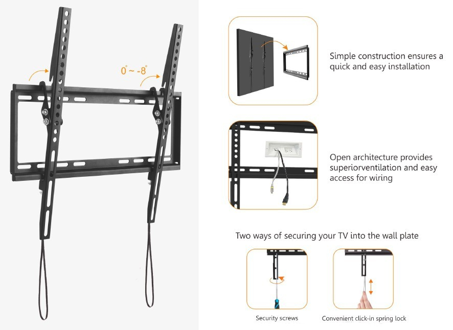 Equip Halterung - Ultra-dünn - für Curved Panel/Flat Panel - flaches Profil - Kunststoff - Schwarz (37-75), Ansicht 2