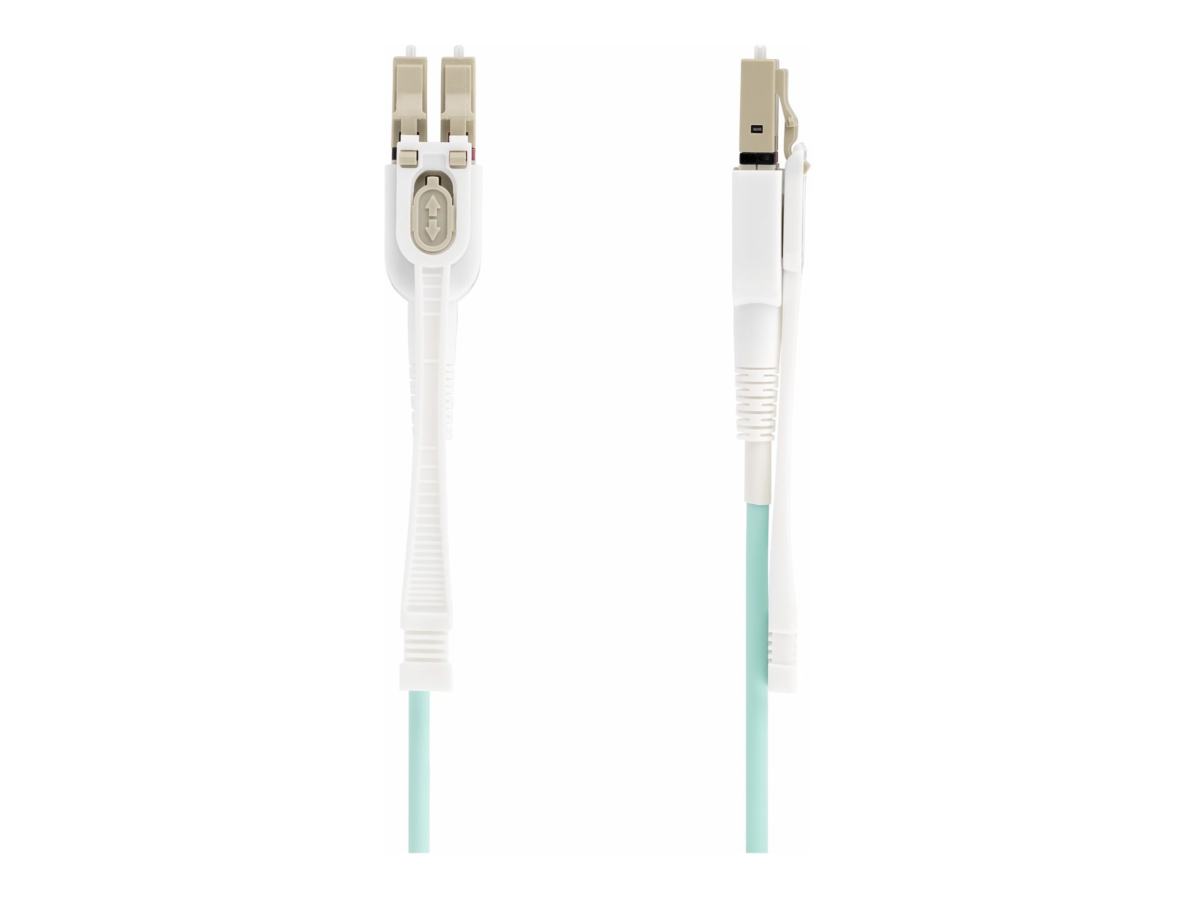 StarTech.com 4m (13ft) LC to LC (UPC) OM4 Multimode Fiber Optic Cable wPush Pull Tabs 50125µm 100G Networks Bend Insensitive Low Insertion Loss - LSZH Fiber Patch Cord (450FBLCLC4PP)