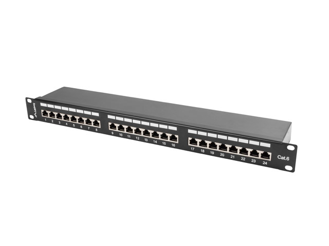 Lanberg PPS6-1024-B - RJ-45 - Cat6 - Schwarz - Metall - 1U - 442 mm, Ansicht 4
