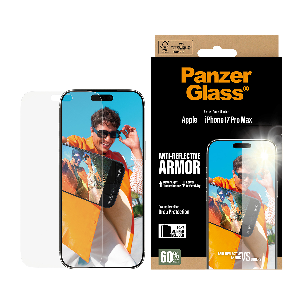 PanzerGlass Bildschirmschutz für Handy - anti-reflective armor, with EasyAligner, Ansicht 3