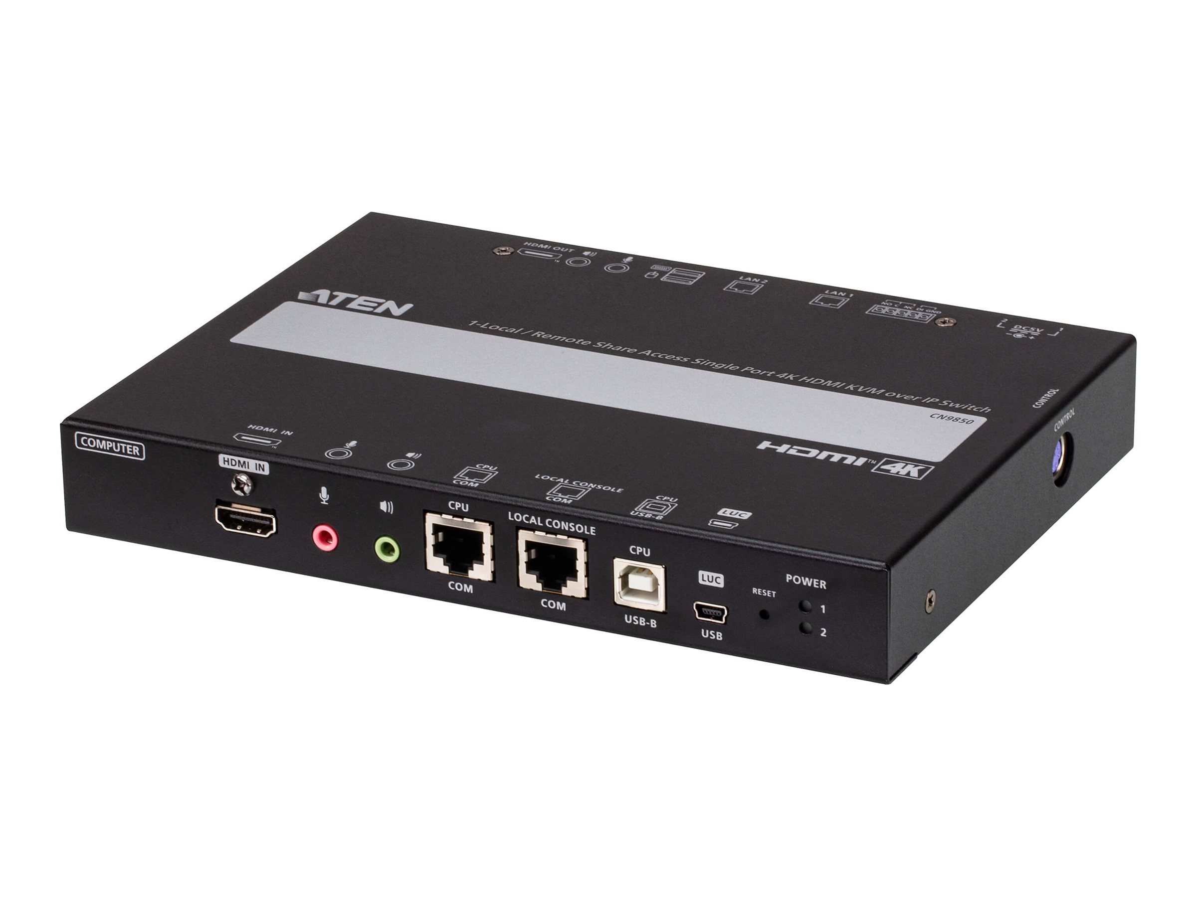 ATEN CN9850 - KVM-Switch - Fernzugriff über einen einzelnen Port, 4K, HDMI