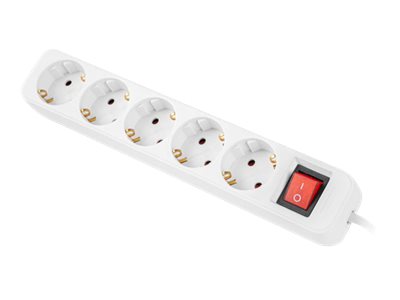Lanberg Steckdosenleiste 5x Schuko m. Sch. Kupfer 3m weiß - Steckdosenleiste, Ansicht 3