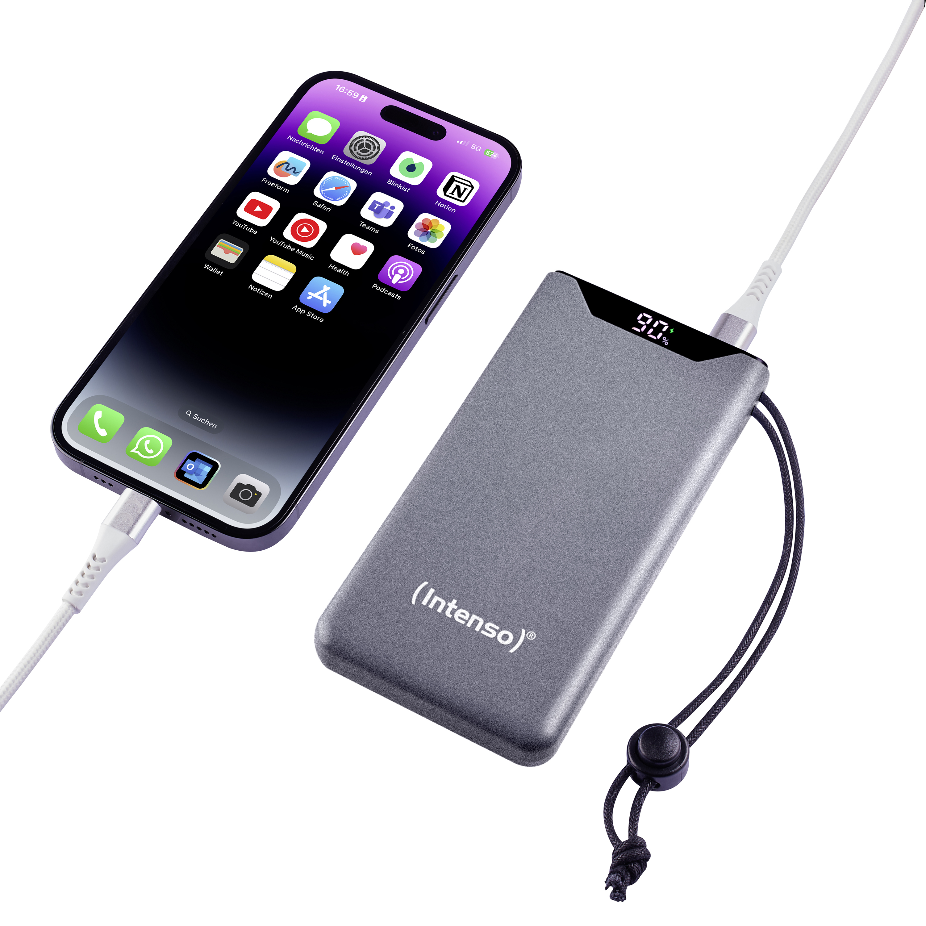 Intenso Powerbank F10000 Gray grau 10.000 mAh PD 3.0 Quick Charge 3.0, Ansicht 4