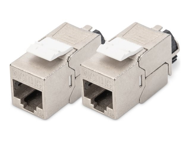 DIGITUS CAT 6A Keystone Modul geschirmt mit intelligentem Kabelmanager - 2 Stk.