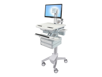 Ergotron Wagen - offene Architektur - für LCD-Display  PC-Ausrüstung - medizinisch - Kunststoff Aluminium verzinker Stahl - Grau weiß Polished Aluminum - Bildschirmgröße bis zu 61 cm (bis zu 24 Zoll)