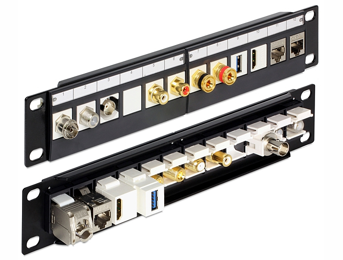 Delock Patch Panel - Schwarz - 1U - 25.4 cm (10), Ansicht 3