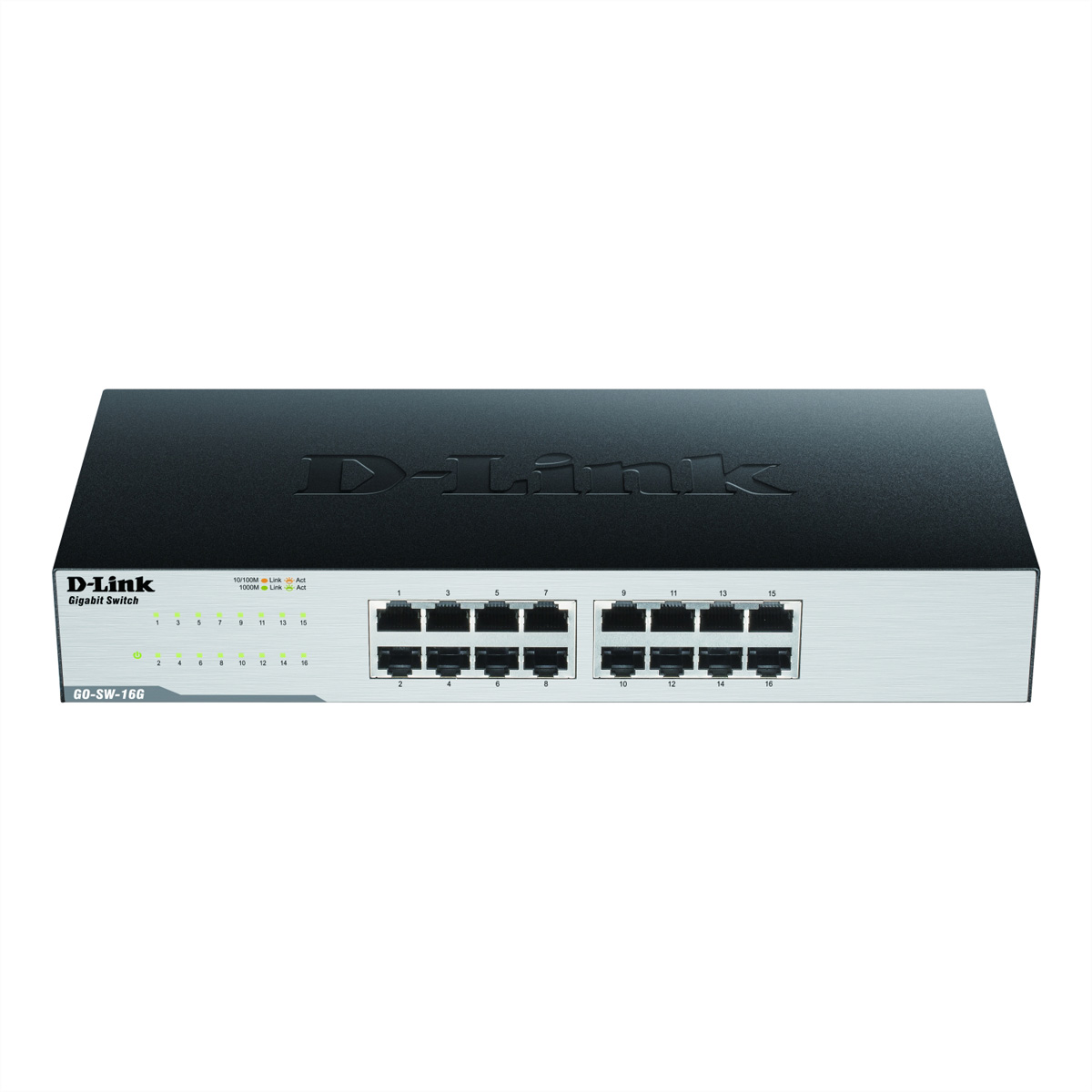 D-Link GO-SW-16G - Unmanaged - L2 - Gigabit Ethernet (10/100/1000) - Vollduplex - Rack-Einbau - 1U
