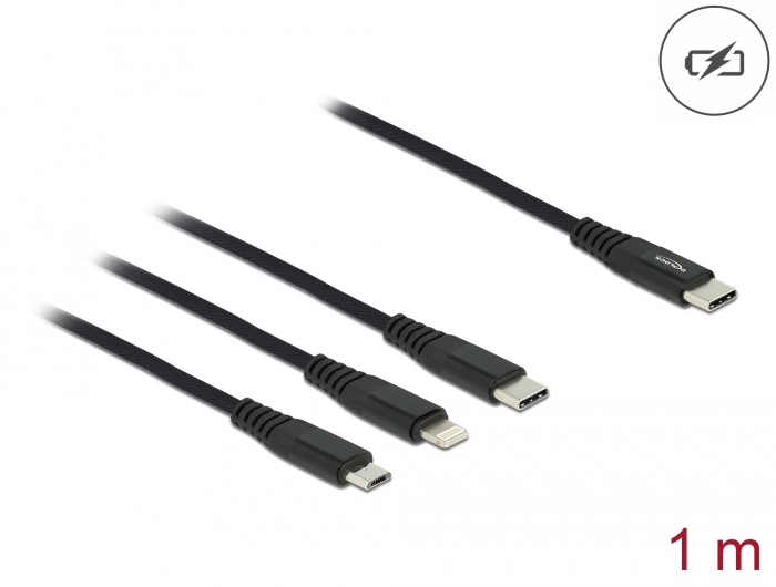 Delock Kabel nur zum Laden - 24 pin USB-C zu Micro-USB Typ B, Lightning, 24 pin USB-C, Ansicht 2