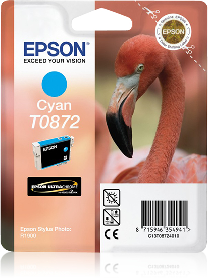 Epson Flamingo Singlepack Cyan T0872 Ultra Gloss High-Gloss 2, 1 Stück(e)