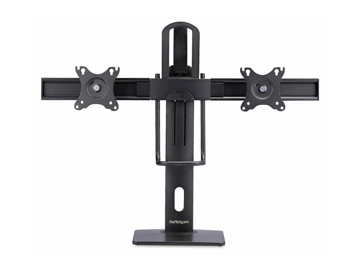 StarTech.com Crossbar Dual Monitor Desk Stand Double 27inch ScreensVESA - Aufstellung - für 2 Monitore - Kunststoff Aluminium Stahl - Schwarz - Bildschirmgröße: 43.2-68.6 cm (17-27)