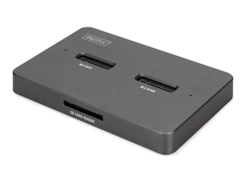 DIGITUS M.2 NVMe + M.2 SATA SSD Docking Station mit SD-Express Kartenleser, USB-C