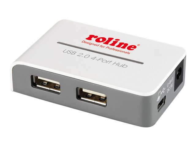 ROLINE USB 2.0 Hub "Black and White" - Hub - 4 x USB 2.0 - Desktop