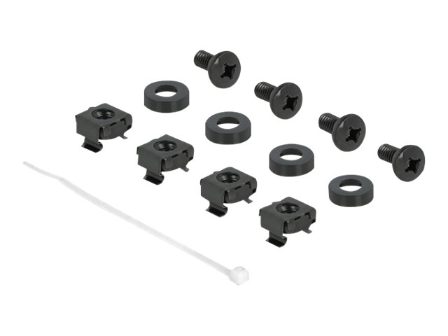 Delock Cable Management Brush Strip with Cable Support Plate - Kabelführungspanel mit Bürste - Schwarz - 1U - 48.3 cm (19)