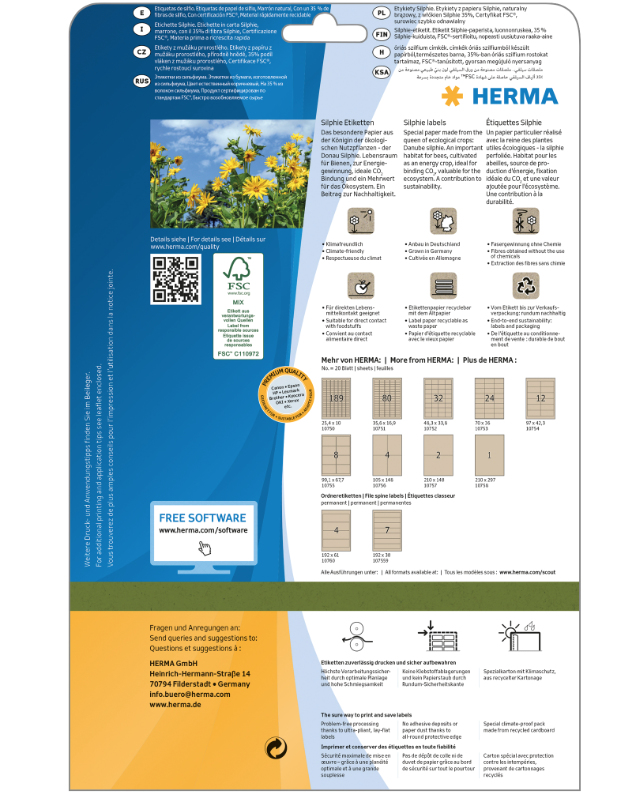HERMA 10756 - Braun - Rechteck - Dauerhaft - 105 x 148 mm - A4 - Papier, Ansicht 2