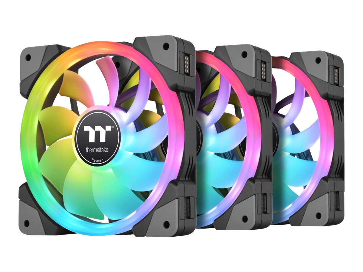 Thermaltake SWAFAN EX12 RGB - Premium Edition - Gehäuselüfter - 120 mm - Schwarz (Packung mit 3)