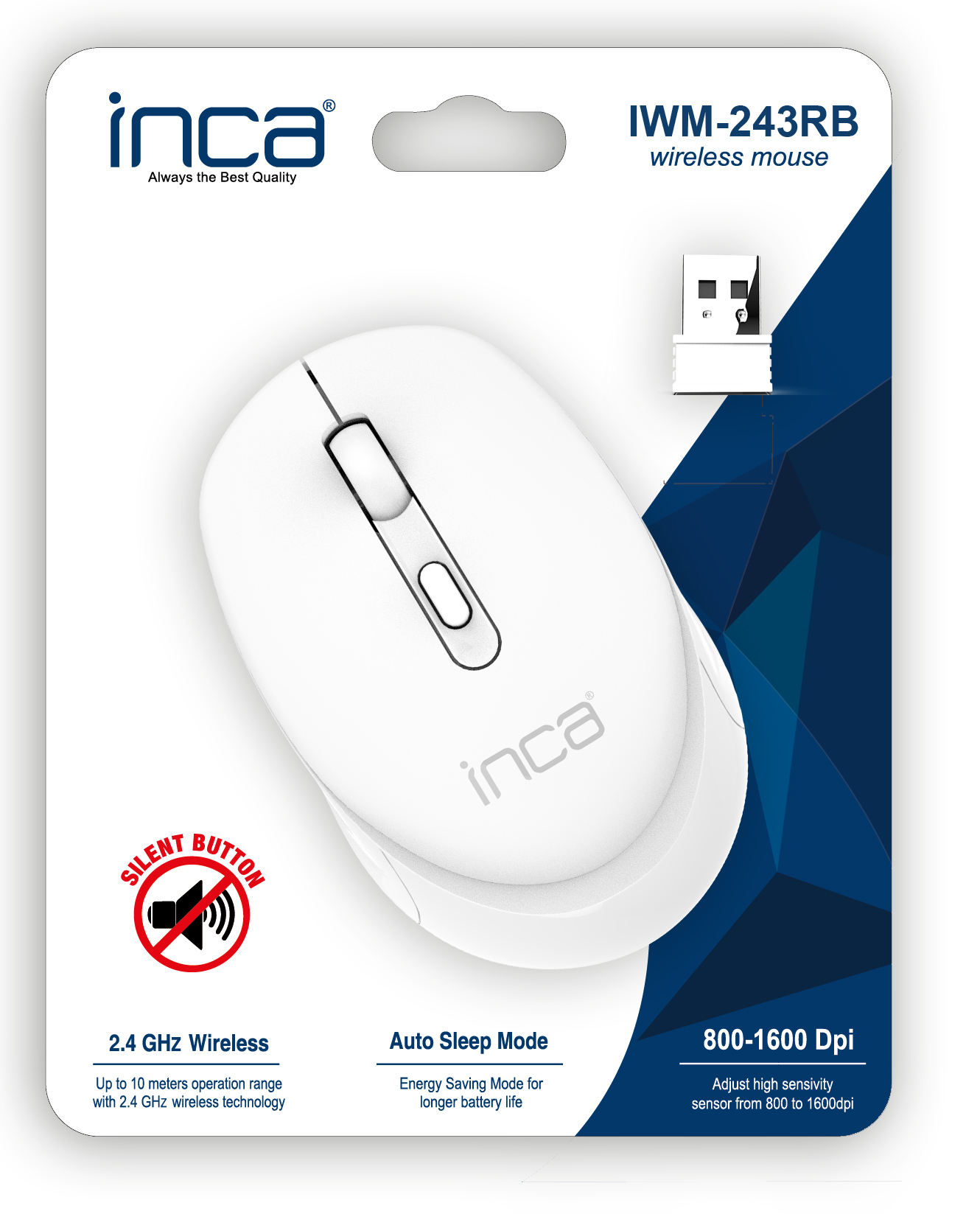 INCA Maus IWM-243RB CANDY DESIGN Weiss 2.4GHz - Maus, Ansicht 4