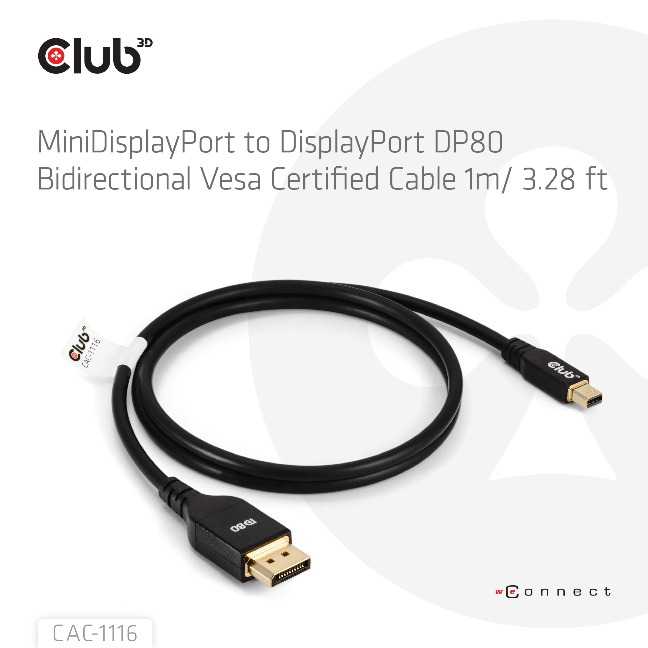 Club 3D CAC-1116 - DisplayPort-Kabel - Mini DisplayPort (M), Ansicht 3