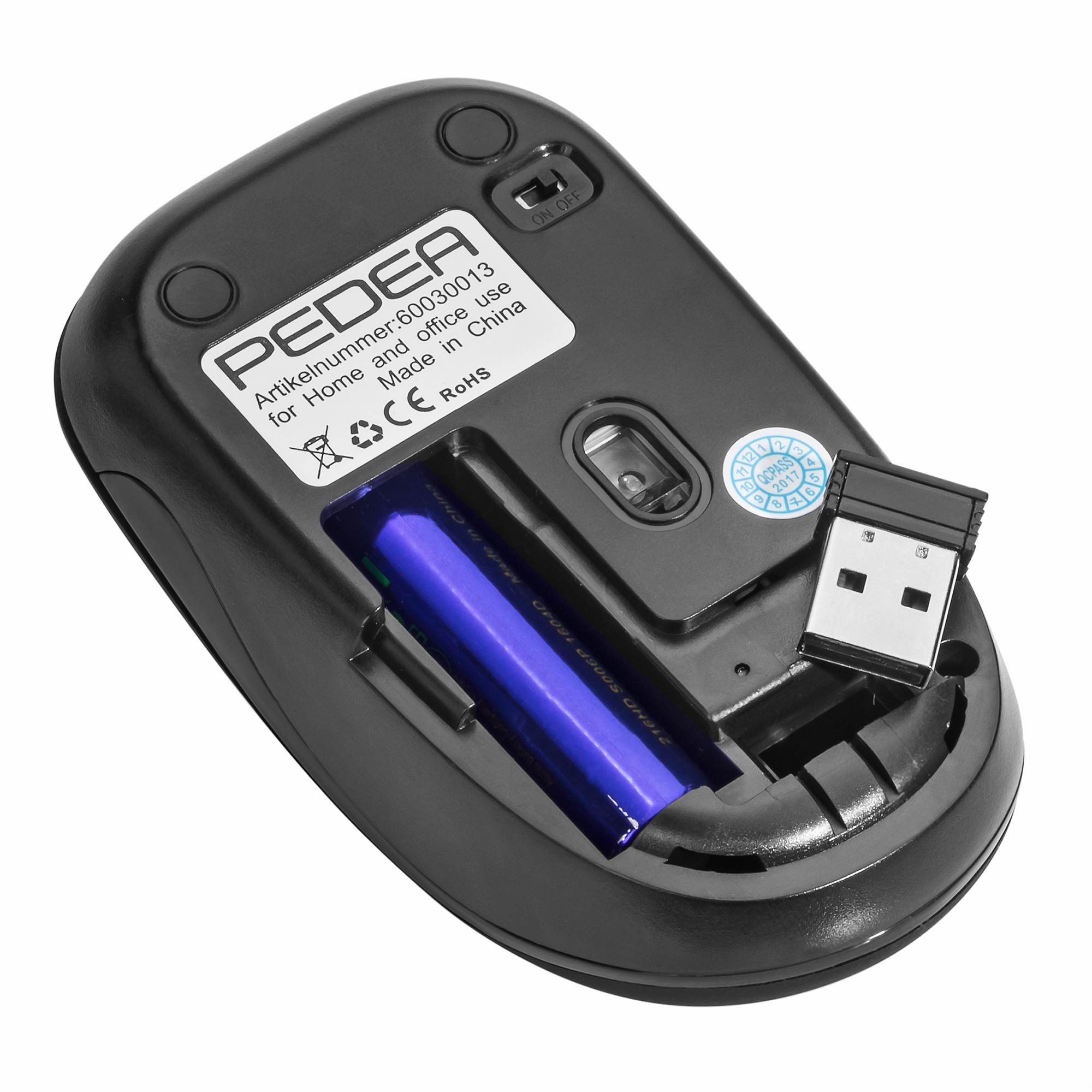 PEDEA Trend - Maus - optisch - kabellos - 2.4 GHz - kabelloser Empfänger (USB), Ansicht 3