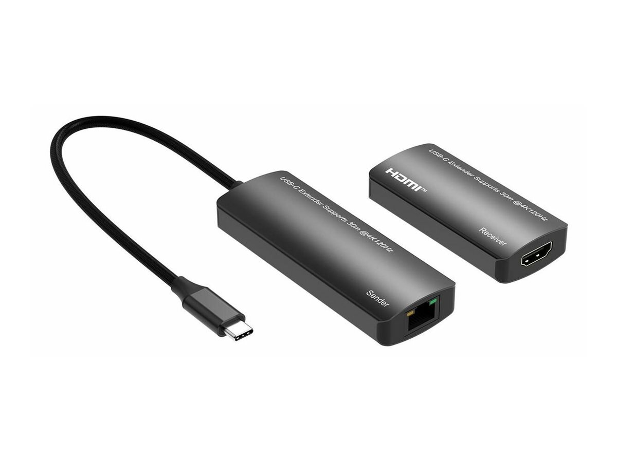 MicroConnect USB-C to HDMI Extender via ethernet 30m distance at - Ethernet - USB Typ C, Ansicht 4