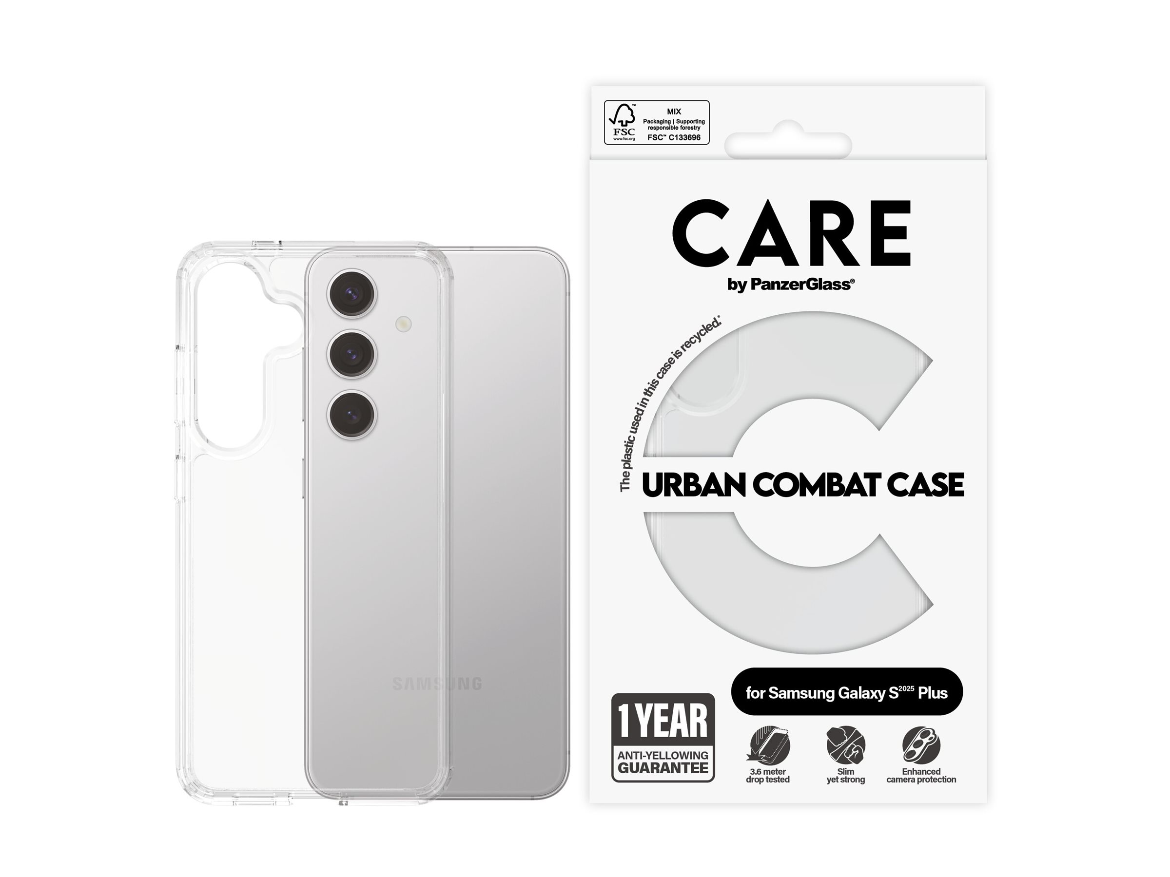 PanzerGlass CARE by PanzerGlass Urban Combat - Hintere Abdeckung für Samsung Galaxy S25+ - transparent, Ansicht 3